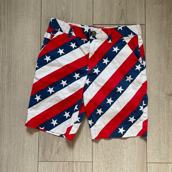 Royal & Awesome Boys American Flag Golf Shorts - Stars & Stripes Design - Picture 1 of 8